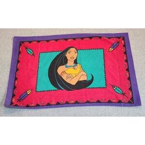 Vintage Disney Pocahontas Standard Pillow Case 2 Sided 90s